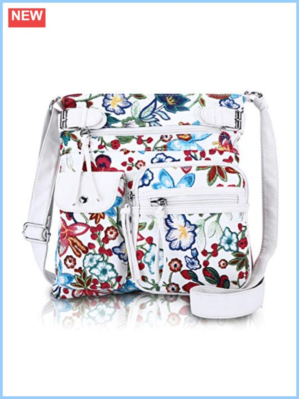 Washed Faux Leather Hobo Crossbody Bag Multi Pocket Soft Medium Handbag